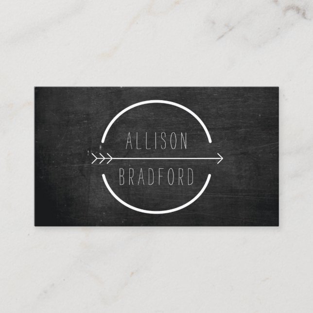 Carte De Visite Logo Hip and Rustic Arrow avec nom manuscrit (Devant)