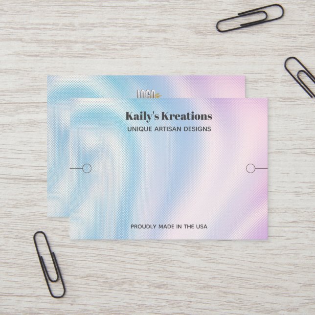 Carte De Visite Logo Holographique avec bracelet (Devant/Arrière en situation)