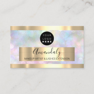 Carte De Visite Logo Holographique de maquillage professionnel