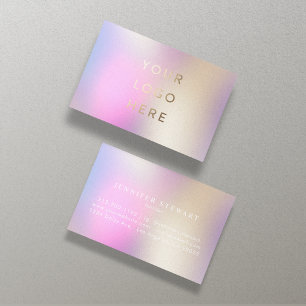 Carte De Visite Logo Holographique Iridescente Moderne Feminine