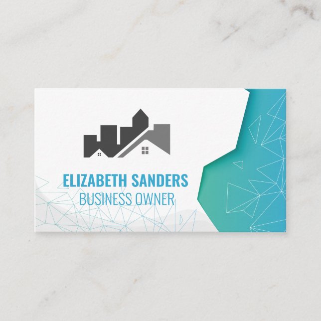 Carte De Visite Logo immobilier architectural (Devant)