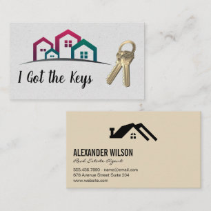 Carte De Visite Logo immobilier Clés de maisons