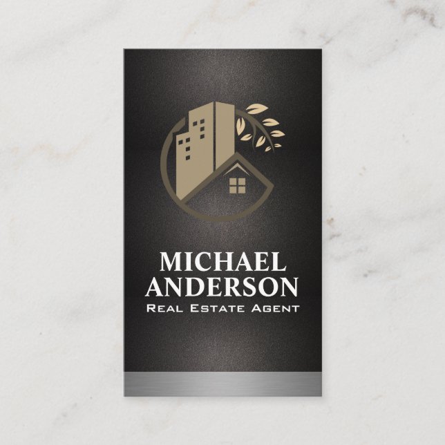 Carte De Visite Logo immobilier commercial résidentiel (Devant)