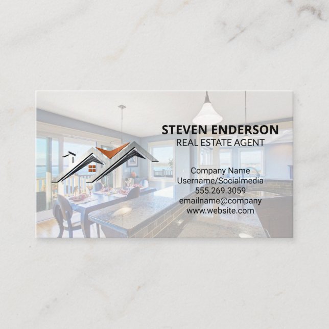 Carte De Visite Logo immobilier contemporain | Cuisine moderne (Devant)