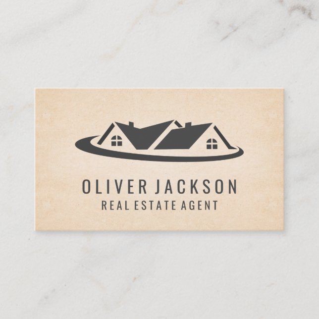 Carte De Visite Logo Immobilier de maison hypothécaire (Devant)