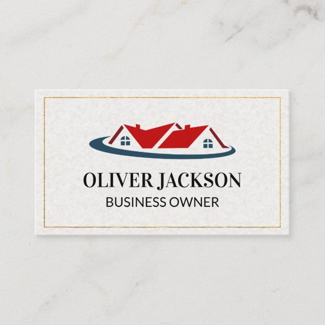Carte De Visite Logo Immobilier de maison hypothécaire (Devant)