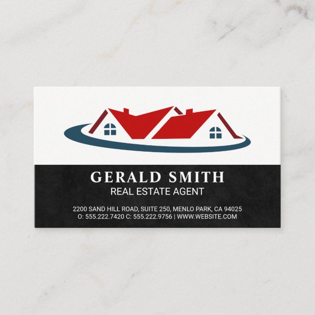 Carte De Visite Logo Immobilier de maison hypothécaire (Devant)