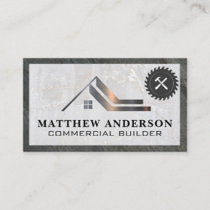 Carte De Visite Logo immobilier Hammer de scie