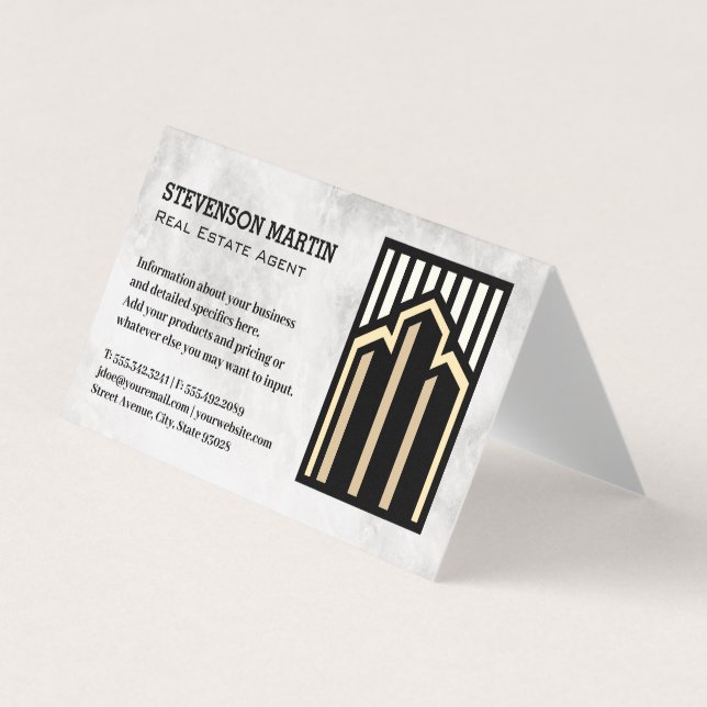 Carte De Visite Logo Immobilier | Marbre (Devant)