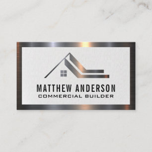 Carte De Visite Logo immobilier Métal Trim Business