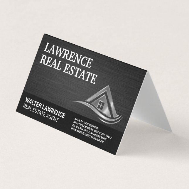 Carte De Visite Logo immobilier métallurgique moderne (Devant)