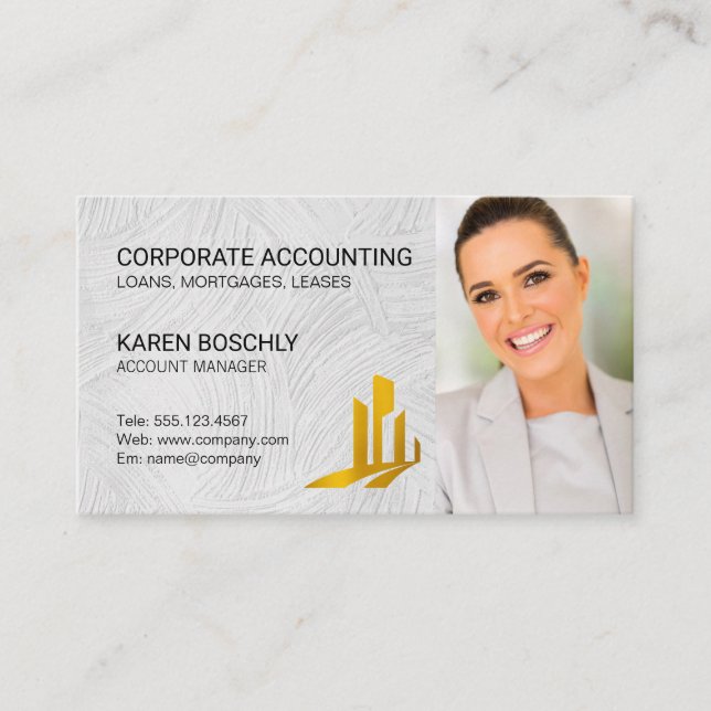 Carte De Visite Logo immobilier | Modèle personnalisé femme d'affa (Devant)