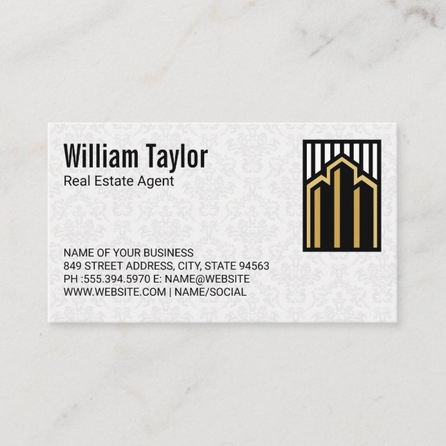 Carte De Visite Logo immobilier moderne | Bâtiments (Devant)