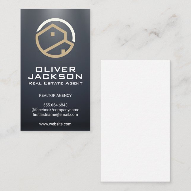 Carte De Visite Logo immobilier moderne | Professionnel (Devant / Derrière)