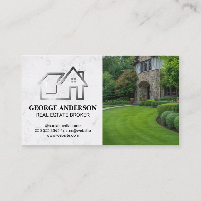 Carte De Visite Logo immobilier moderne | Propriétés (Devant)