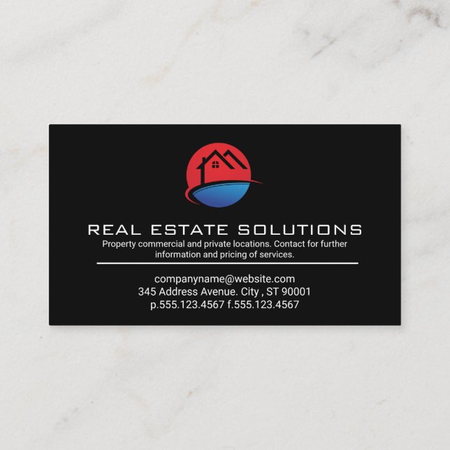 Carte De Visite Logo immobilier | Noir (Dos)