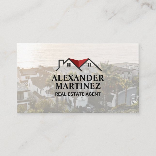Carte De Visite Logo immobilier | Propriétés en bord de mer (Devant)