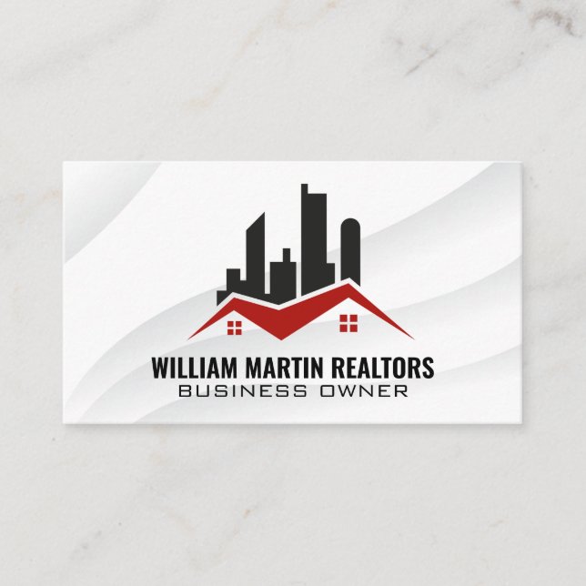 Carte De Visite Logo immobilier résidentiel commercial (Devant)