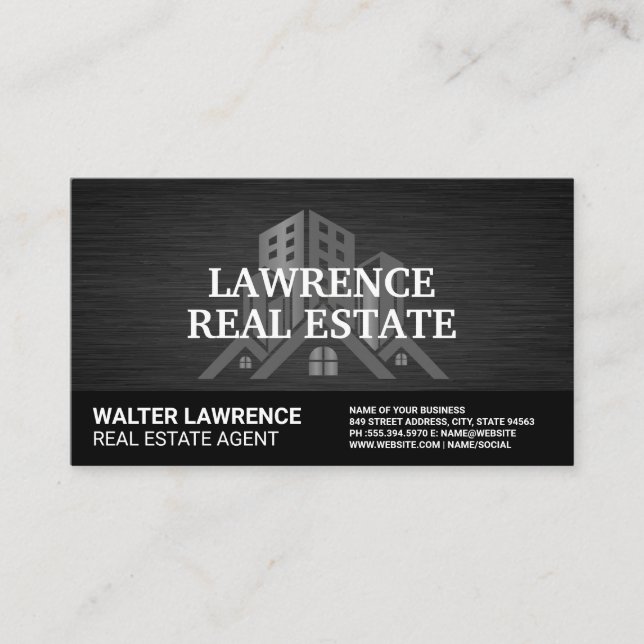 Carte De Visite Logo immobilier résidentiel commercial (Devant)