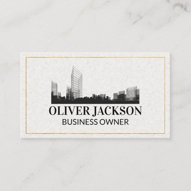 Carte De Visite Logo immobilier | Schéma de construction (Devant)