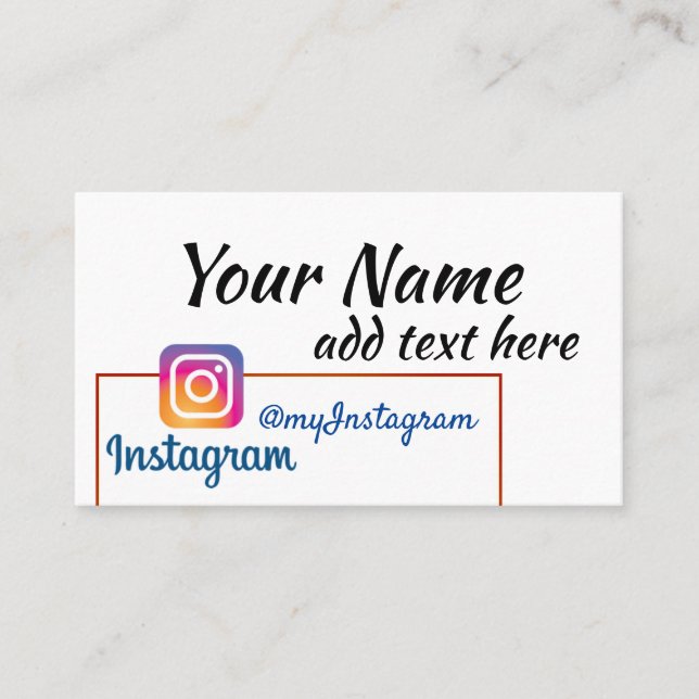 Carte De Visite Logo Instagram et photo de toutes sortes (Devant)