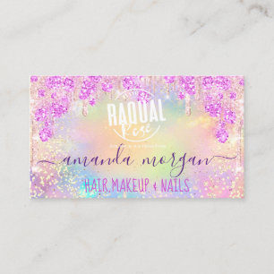 Carte De Visite Logo Lash Hair Makeup Nails Parties scintillant Dr