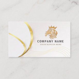 Carte De Visite Logo Lion Doré Professionnel Monogramme