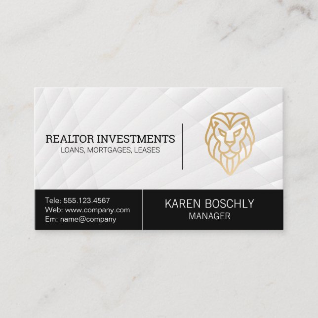 Carte De Visite Logo Lion Golden (Devant)