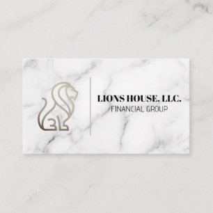 Carte De Visite Logo Lion   MARBRE BLANC