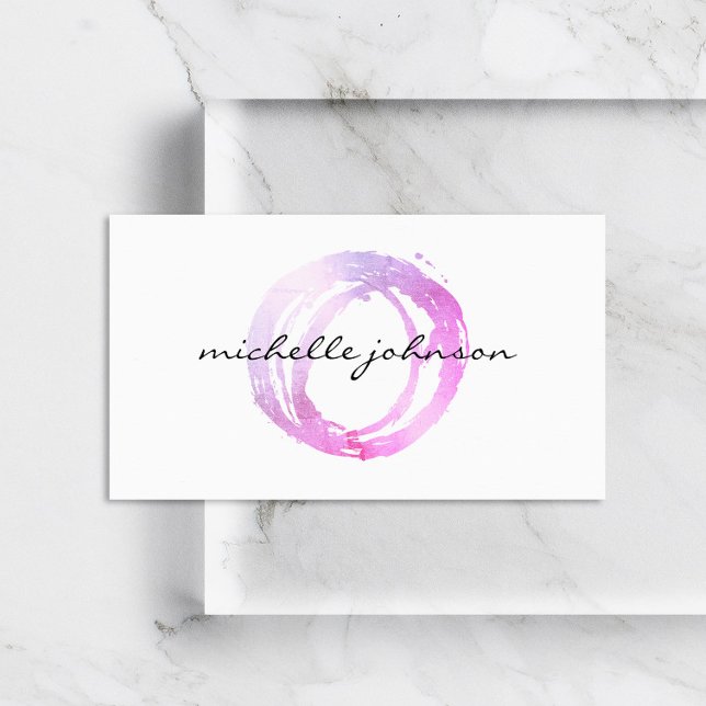 Carte De Visite Logo Luxe Pink Cercle Designer (Créateur téléchargé)