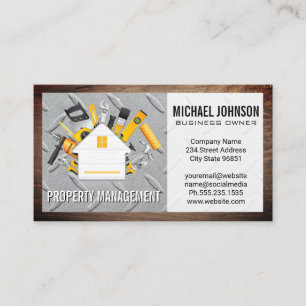 Carte De Visite Logo Maison et outils   Acier et bois