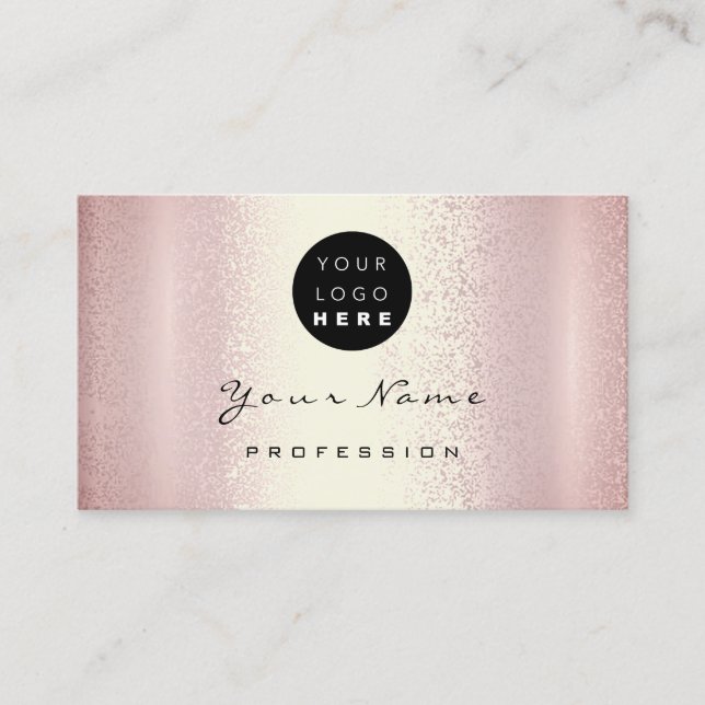 Carte De Visite Logo Maquillage Artiste Cheveux Clous Rose Rose Mo (Devant)