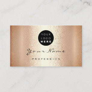 Carte De Visite Logo maquillage Artiste cheveux ongles corail Rose