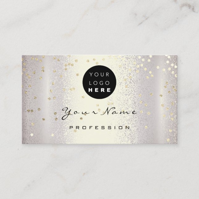 Carte De Visite Logo Maquillage Artiste Coiffure clous Smoky Argen (Devant)