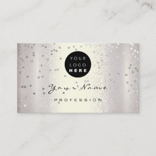 Carte De Visite Logo Maquillage Artiste Coiffure clous Smoky Silve