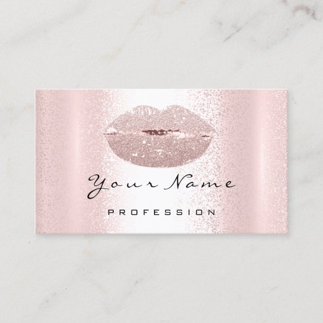 Carte De Visite Logo Maquillage Artiste Lèvres professionnelles Ba (Devant)