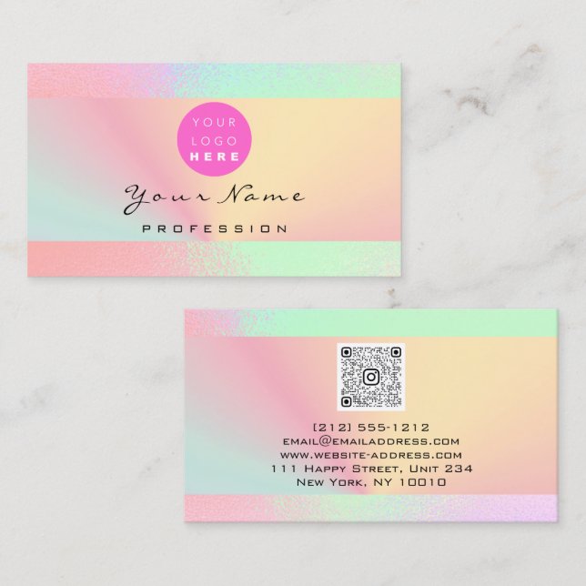 Carte De Visite Logo maquillage Artiste ongles de cheveux Boutique (Devant / Derrière)