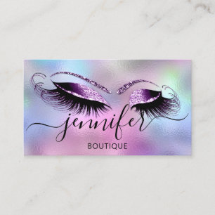 Carte De Visite Logo maquillage Boutique Lash Studio Brosse Hologr