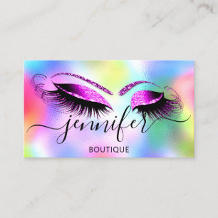 Carte De Visite Logo maquillage Boutique Lash Studio Holographe Ho
