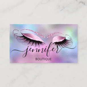 Carte De Visite Logo maquillage Boutique Lash Studio Holographe ro