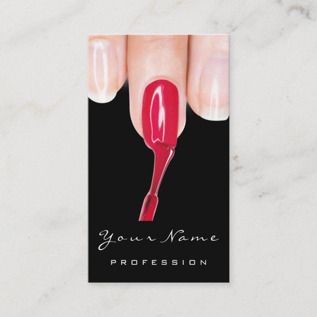 Carte De Visite Logo maquillage Manucure Rose des ongles rouges No (Devant)