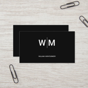 Carte De Visite Logo Marque Noire   Entreprise Commerciale Société