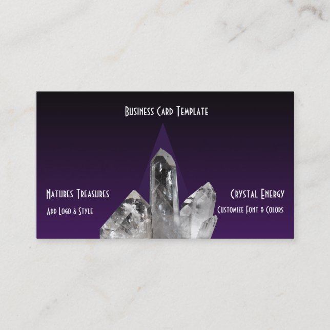 Carte De Visite Logo minéral pourpre de cristaux de quartz (Devant)