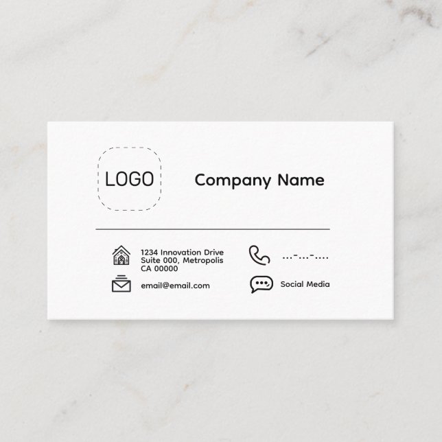 Carte De Visite Logo minimaliste (Devant)