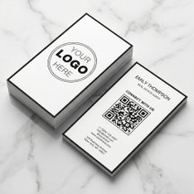 Logo minimaliste Code QR Moderne Noir Blanc