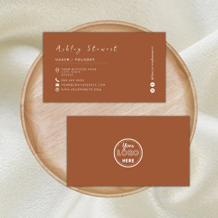 Carte De Visite Logo minimaliste de marque professionnelle en terr