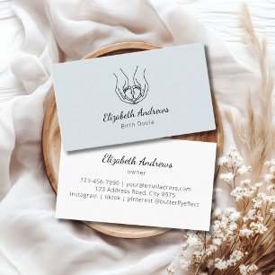 Carte De Visite Logo minimaliste des mains de bébé - Doula de nais