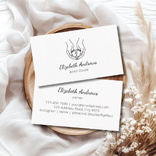 Carte De Visite Logo minimaliste des mains de bébé - Doula de nais