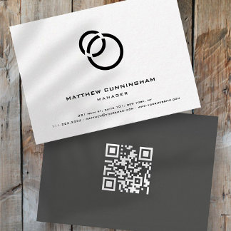 Carte De Visite Logo minimaliste élégant simple moderne et code QR