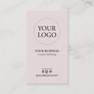 Carte De Visite Logo minimaliste entreprise Média sociaux Rose pou